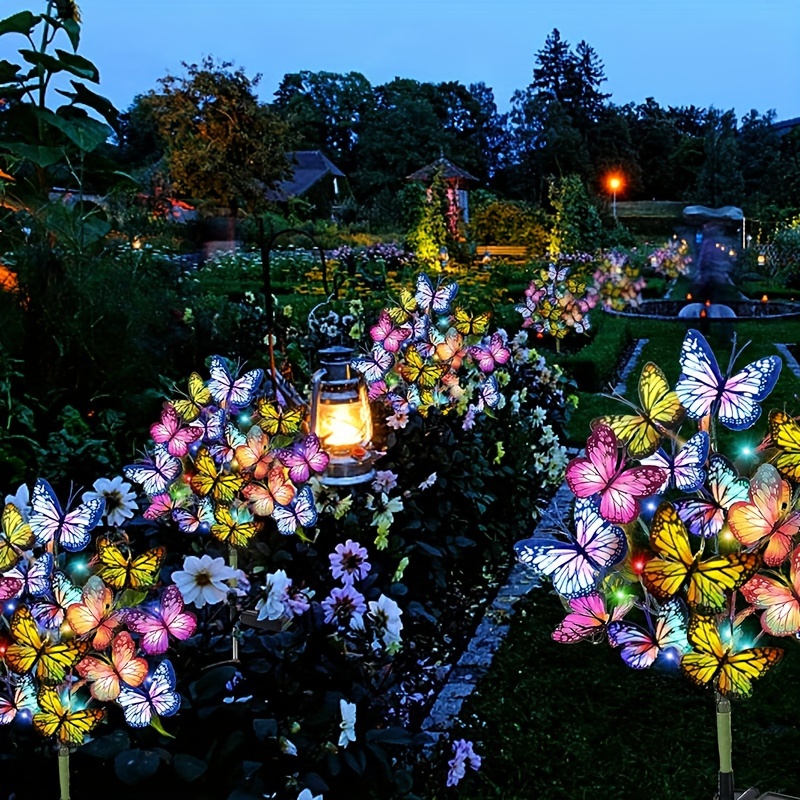 Outdoor Lighting Permanent - Solar LED Butterfly Garden Lights Waterproof
