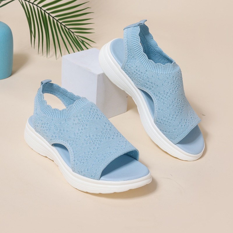 Outdoor Lighting On Sale - Hot Sale Women Light Blue Knit