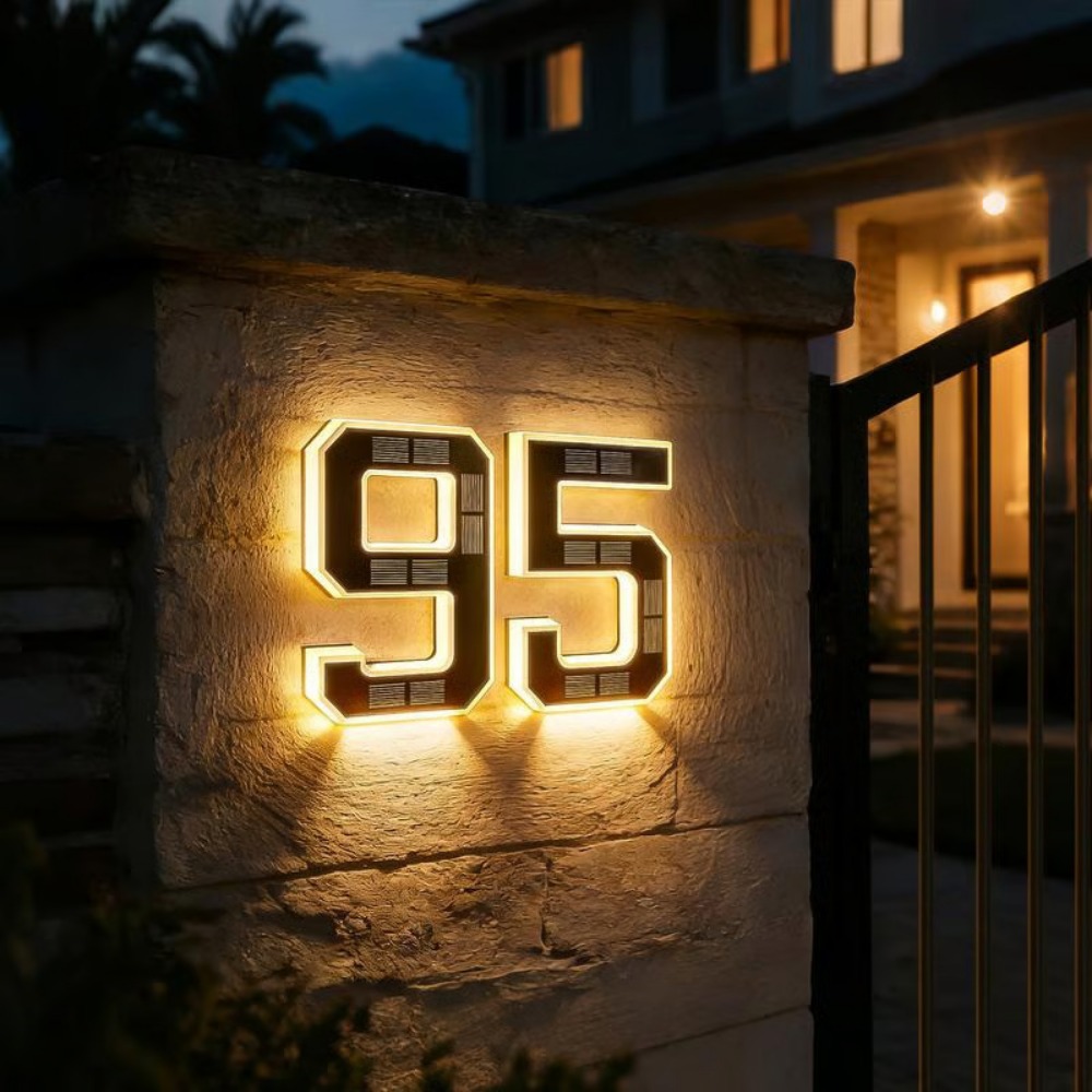 Outdoor Lighting For Front Of House - New Solar Address Sign LED House