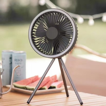Outdoor Lighting Junction Box - Portable Camping Fan with LED Light