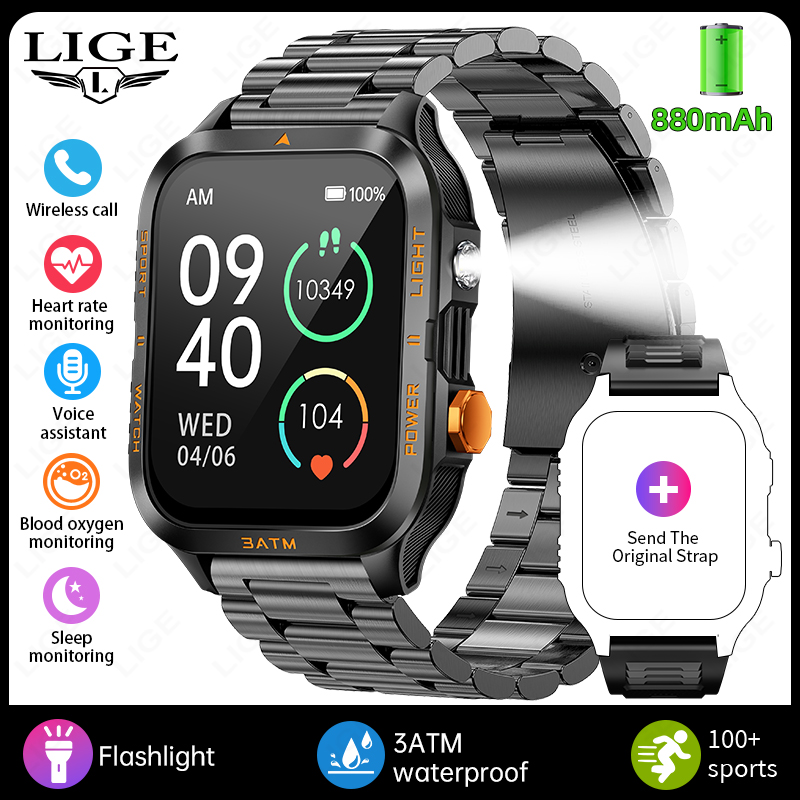 Outdoor Lighting Ip Rating - LIGE Outdoor Smartwatch Men GPS Sport
