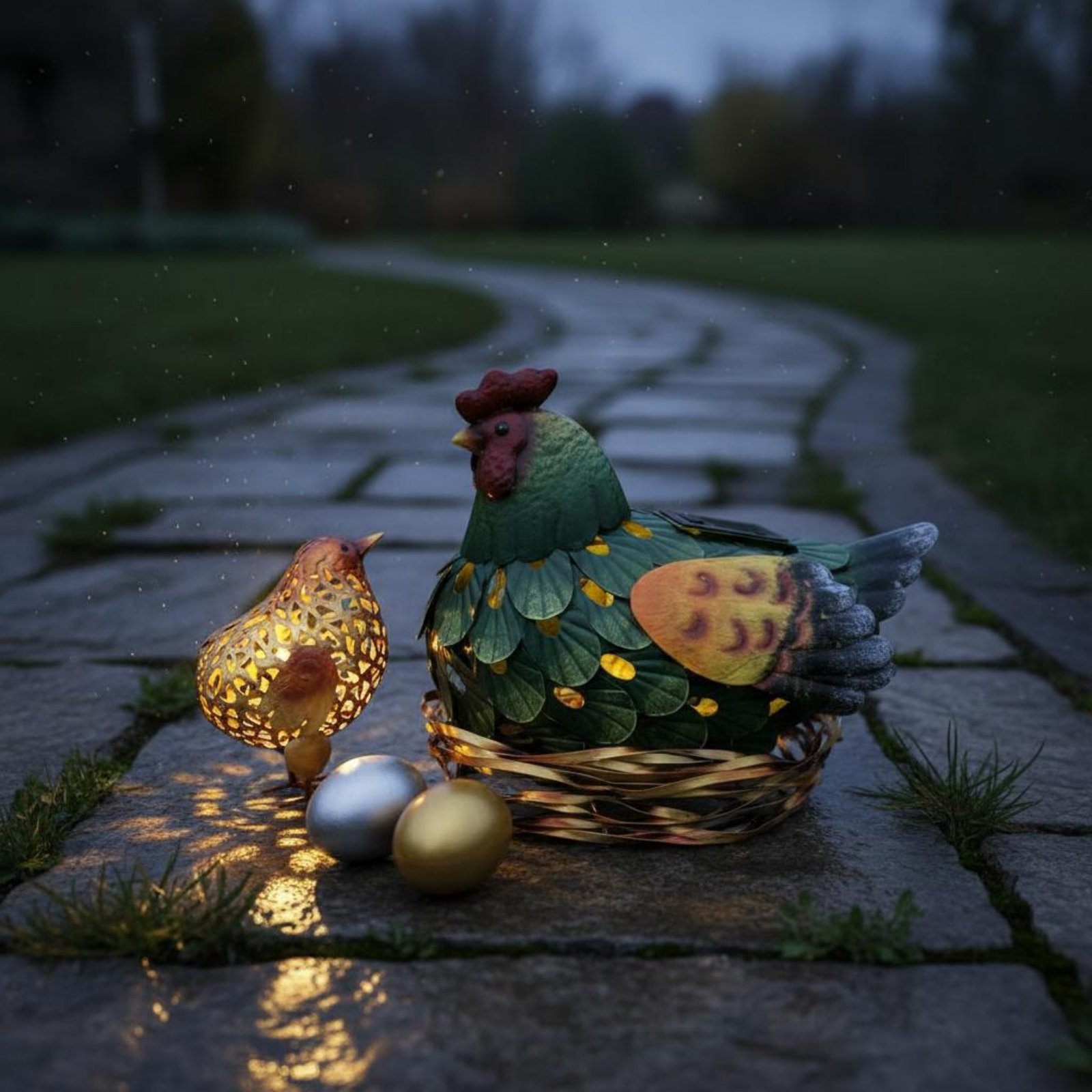 Outdoor Lighting Yard Decoration - Solar Lantern Chicken Statue Outdoor Decorative