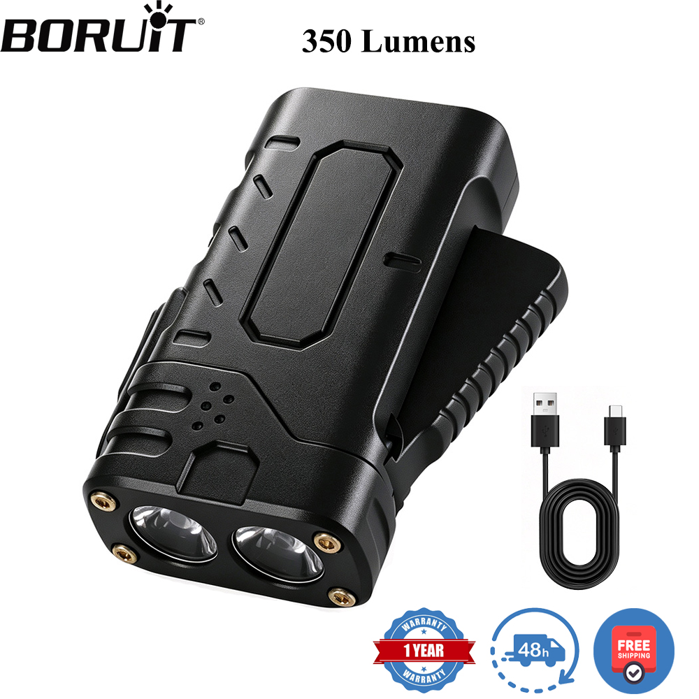 Outdoor Lighting Permanent - BORUIiT Hand Crank EDC LED Flashlight
