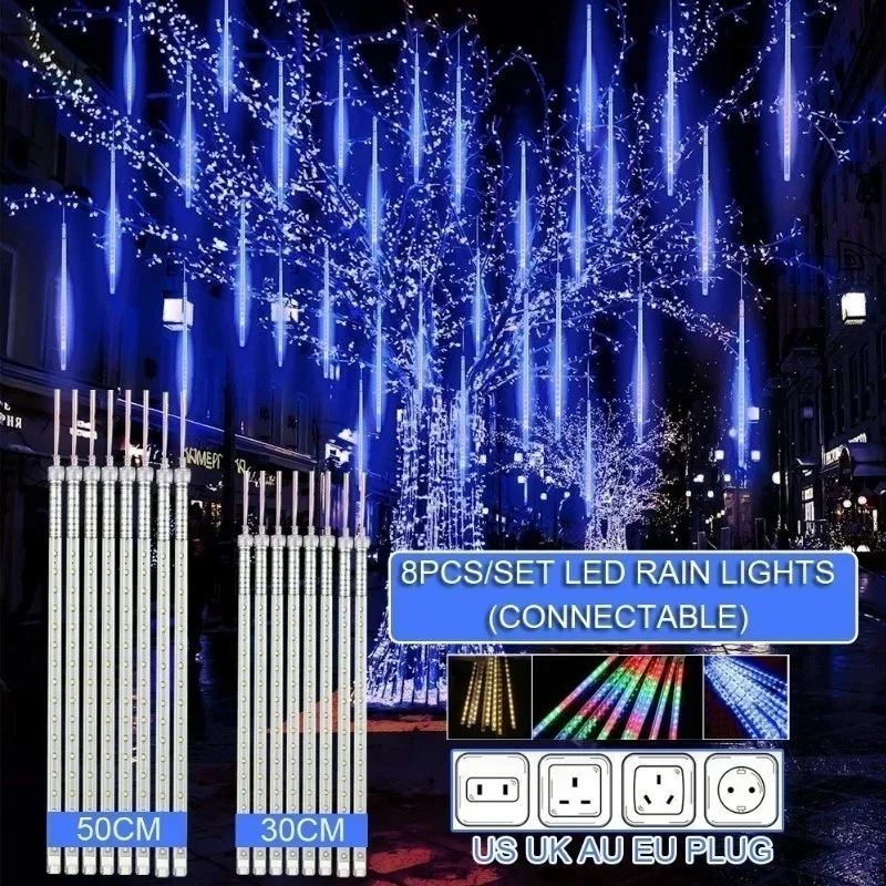 Outdoor Lighting Uk - 30cm /50cm Waterproof Meteor Shower Rain