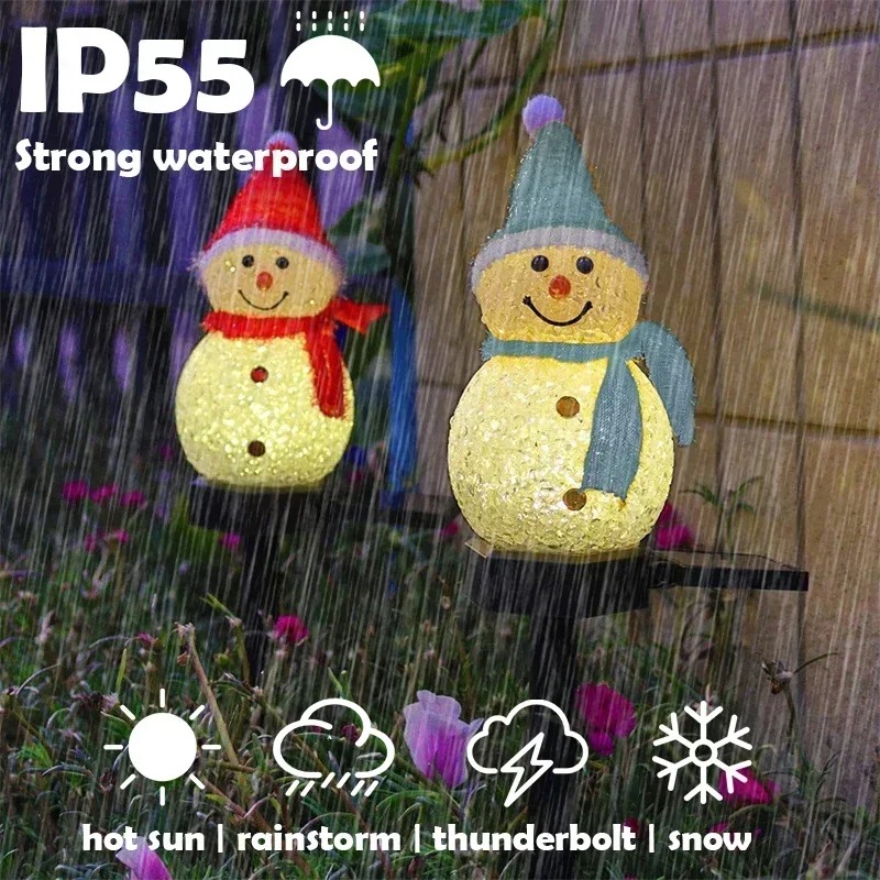 Outdoor Lighting Yard Decoration - Christmas Snowman Solar Garden Light LED