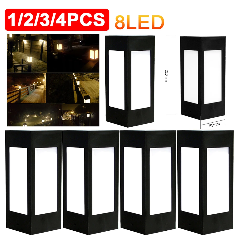Post Cap Light - 1-4PC Solar Fence Post LED Cap