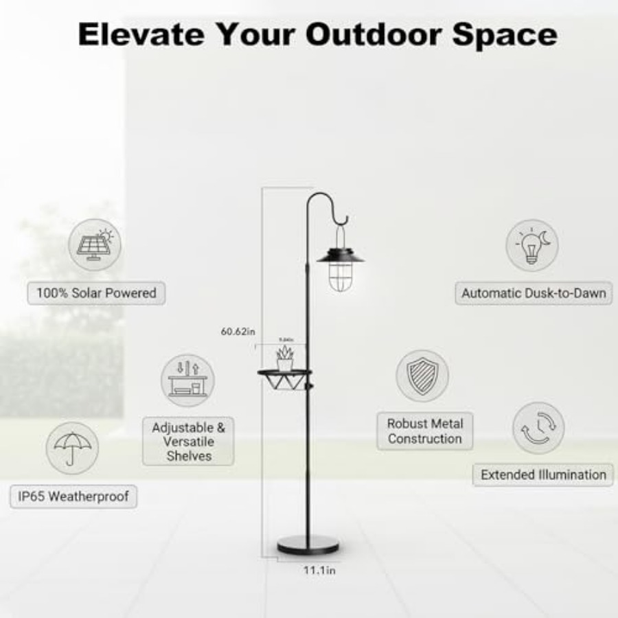 Solar Floor Lamp with Table, 6 - огляд і ціна Outdoor Lighting For Patio