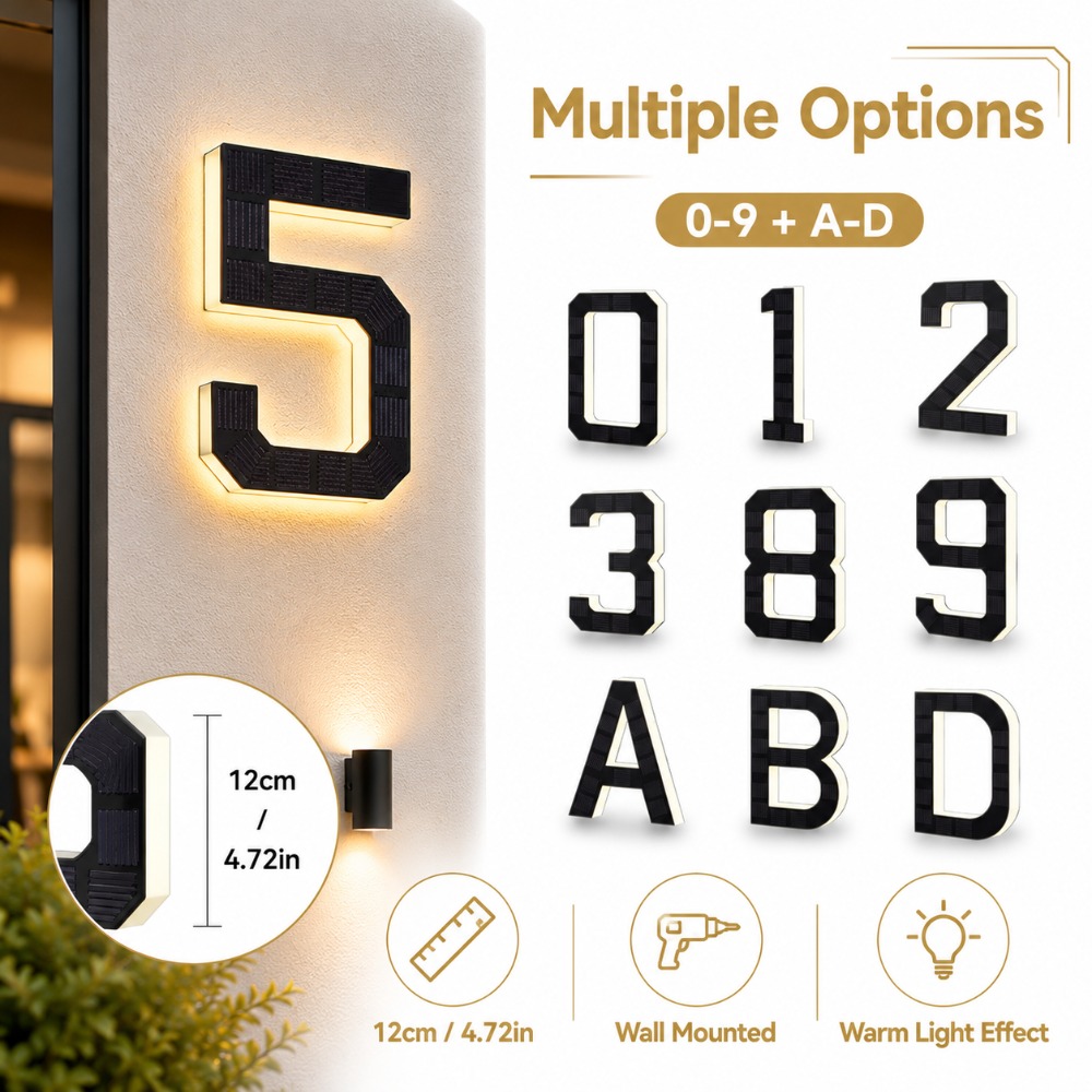 Solar LED House Number Sign Wa - огляд і ціна Outdoor Lighting For Front Of House