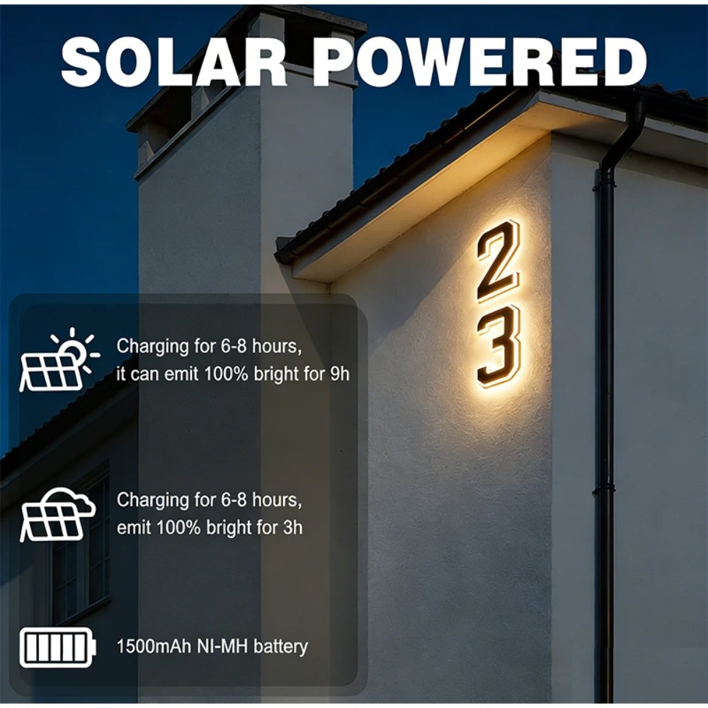 Solar LED House Number Sign Wa - огляд і ціна Outdoor Lighting For Front Of House