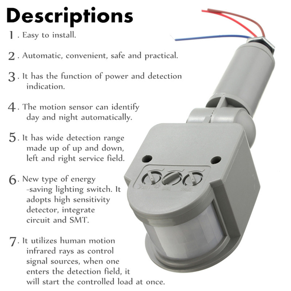 LED Motion Sensor 220V 110V 12 - огляд і ціна Outdoor Lighting Volt