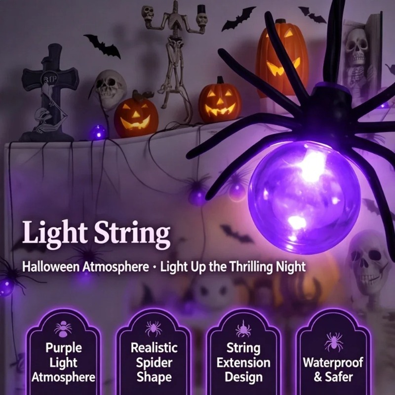 Battery Powered Spider LED Str - огляд і ціна Outdoor Lighting Yard Decoration