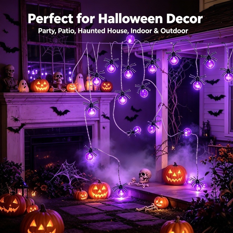 Battery Powered Spider LED Str - огляд і ціна Outdoor Lighting Yard Decoration