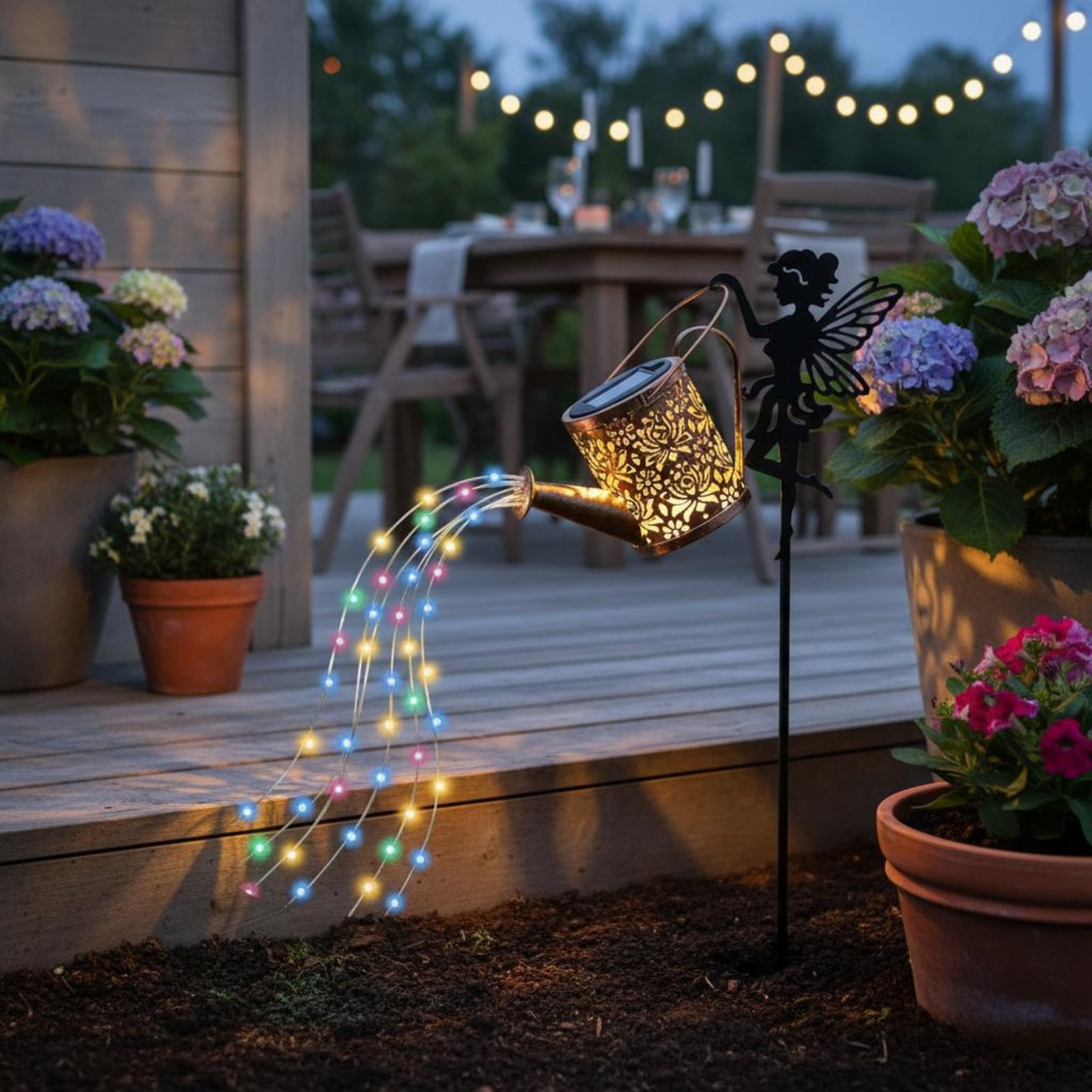 Solar Fairy Watering Can Light - огляд і ціна Outdoor Lighting Yard Decoration