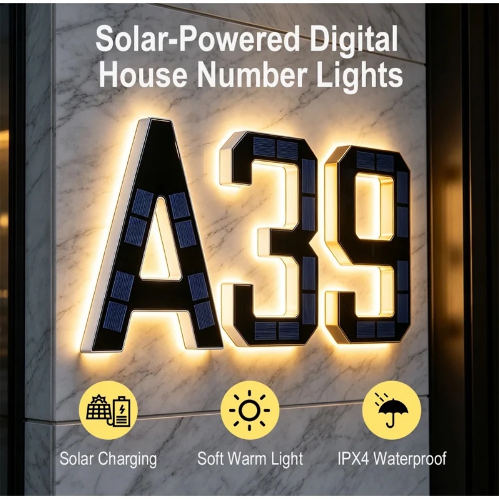 New Solar Address Sign LED Hou - огляд і ціна Outdoor Lighting For Front Of House