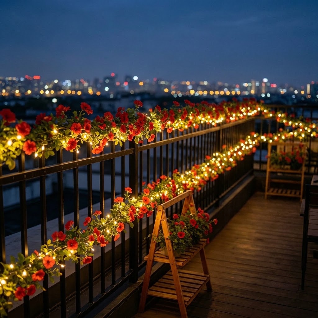 Solar Rose Vine String Lights  - огляд і ціна Outdoor Lighting Yard Decoration