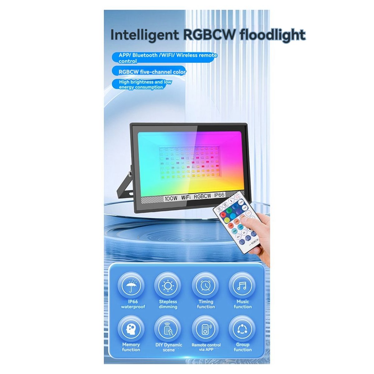 Nices 100W RGBCW LED Flood Lig - огляд і ціна Outdoor Lighting Uk