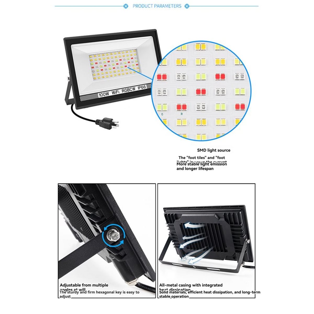 Nices 100W RGBCW LED Flood Lig - огляд і ціна Outdoor Lighting Uk