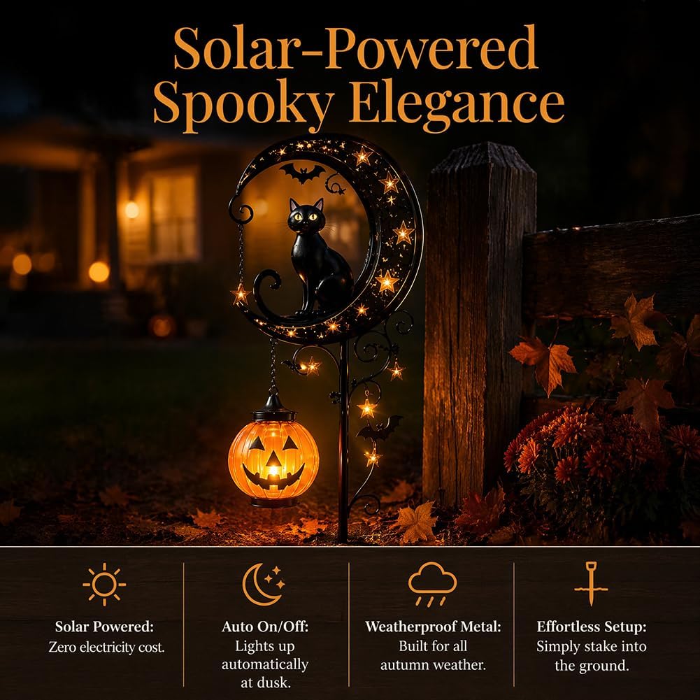 Solar Halloween Black Cat & Pu - огляд і ціна Outdoor Lighting Manufacturers