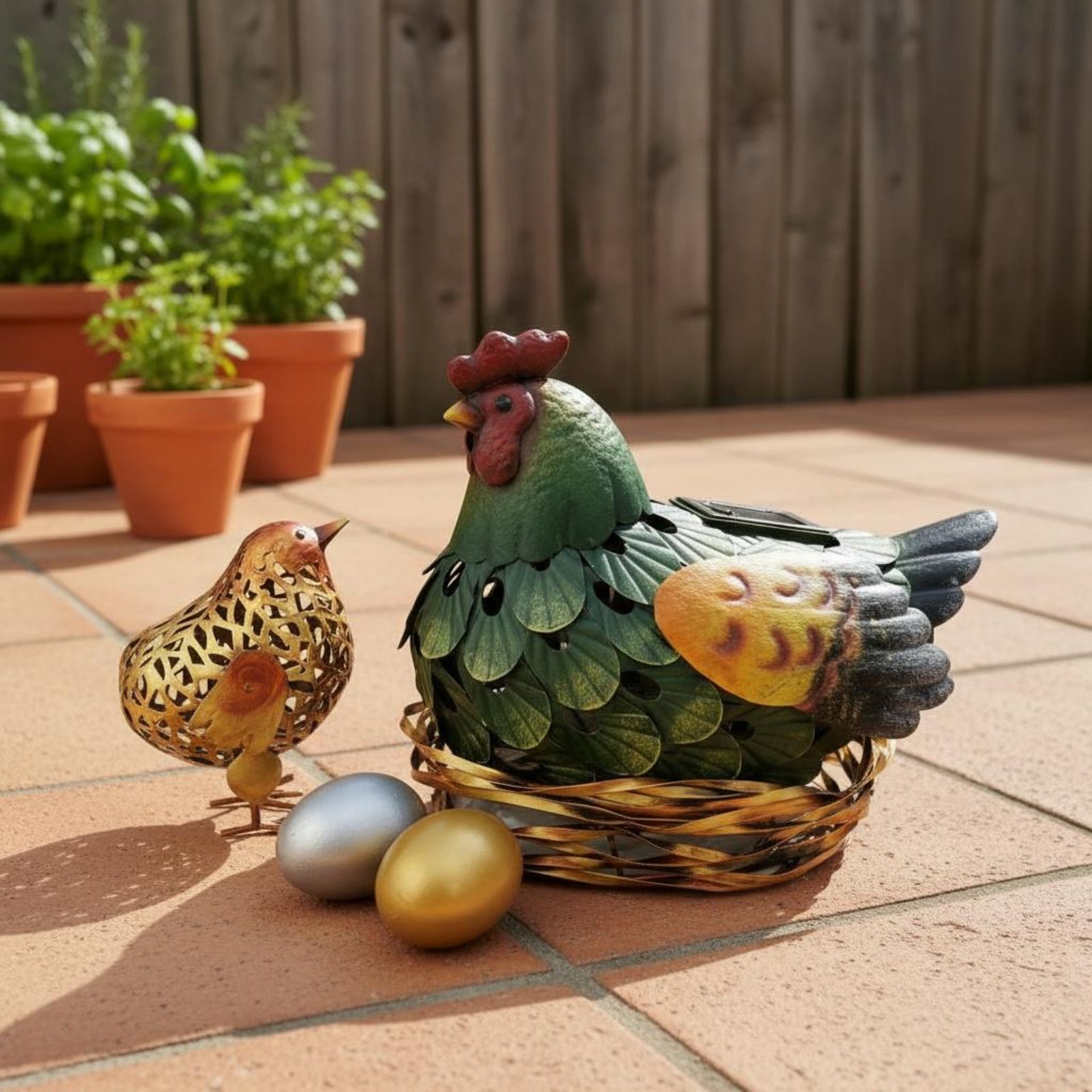 Solar Lantern Chicken Statue O - огляд і ціна Outdoor Lighting Yard Decoration