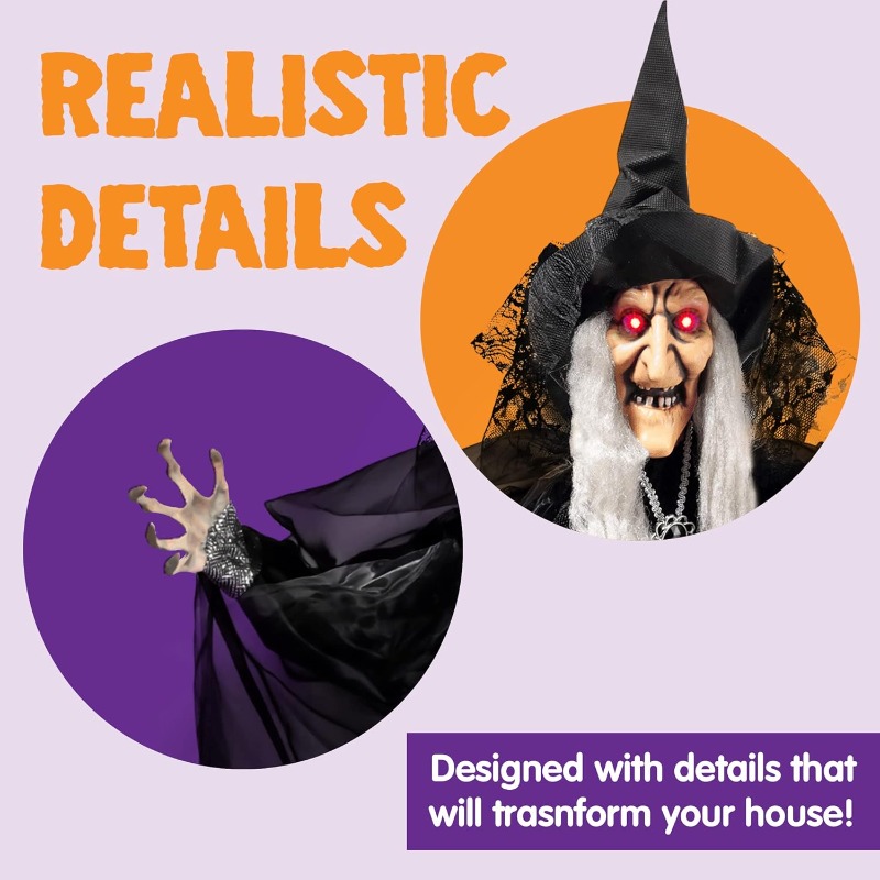 47'' Animated Witch Halloween  - огляд і ціна Outdoor Lighting For Front Of House