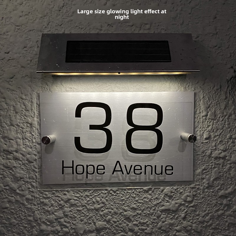 Solar LED House Number Light O - огляд і ціна Outdoor Lighting Brass
