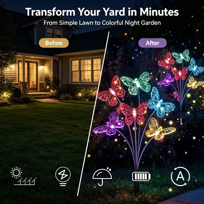 Solar Powered Butterfly Lights - огляд і ціна Outdoor Lighting For Patio