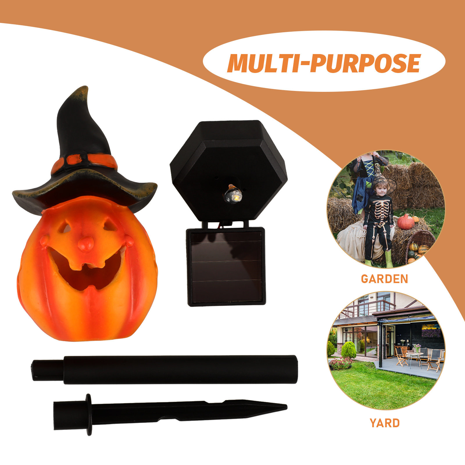 Halloween Pumpkin Solar Garden - огляд і ціна Outdoor Lighting Yard Decoration