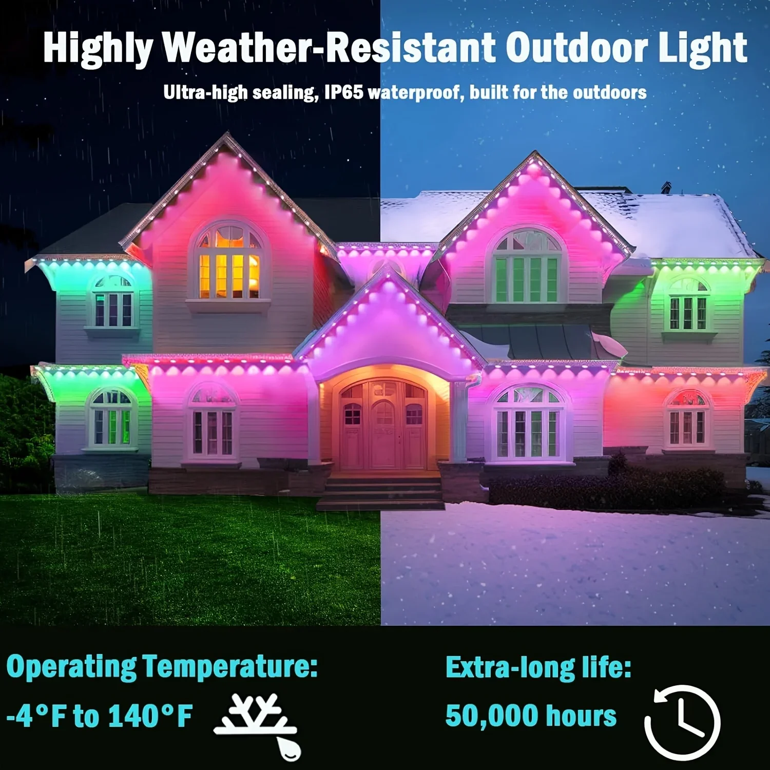300FT Permanent Eaves LED Smar - огляд і ціна Outdoor Lighting For Front Of House
