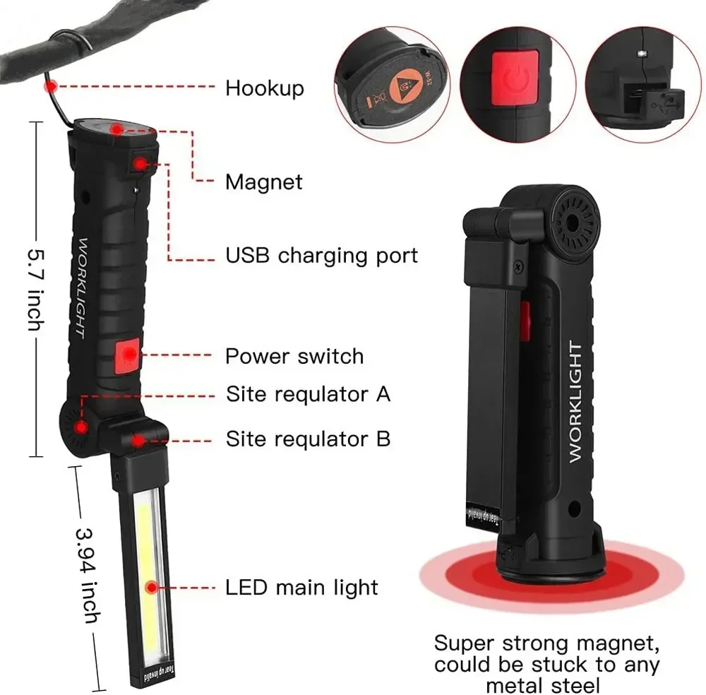 LED COB Flashlight USB Recharg - огляд і ціна Outdoor Lighting Panel