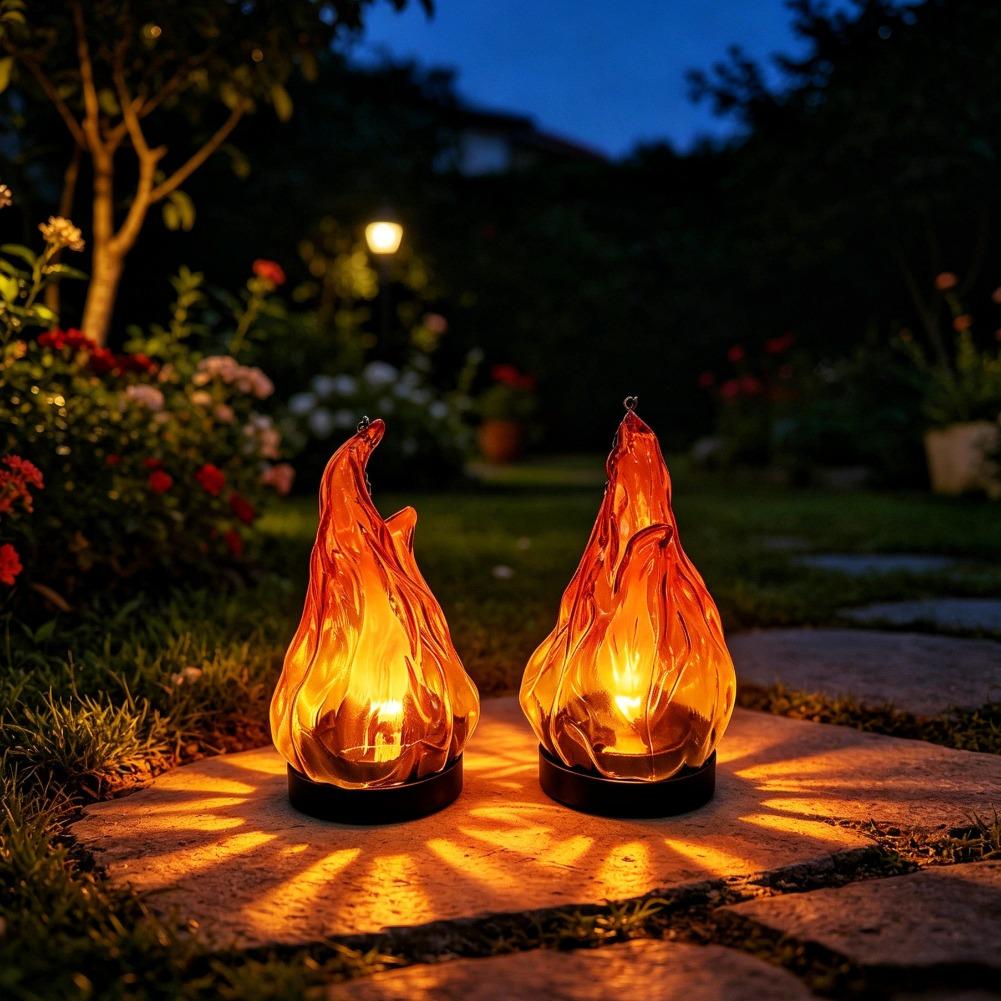 Solar Flame Hanging Lantern Li - огляд і ціна Outdoor Lighting Yard Decoration