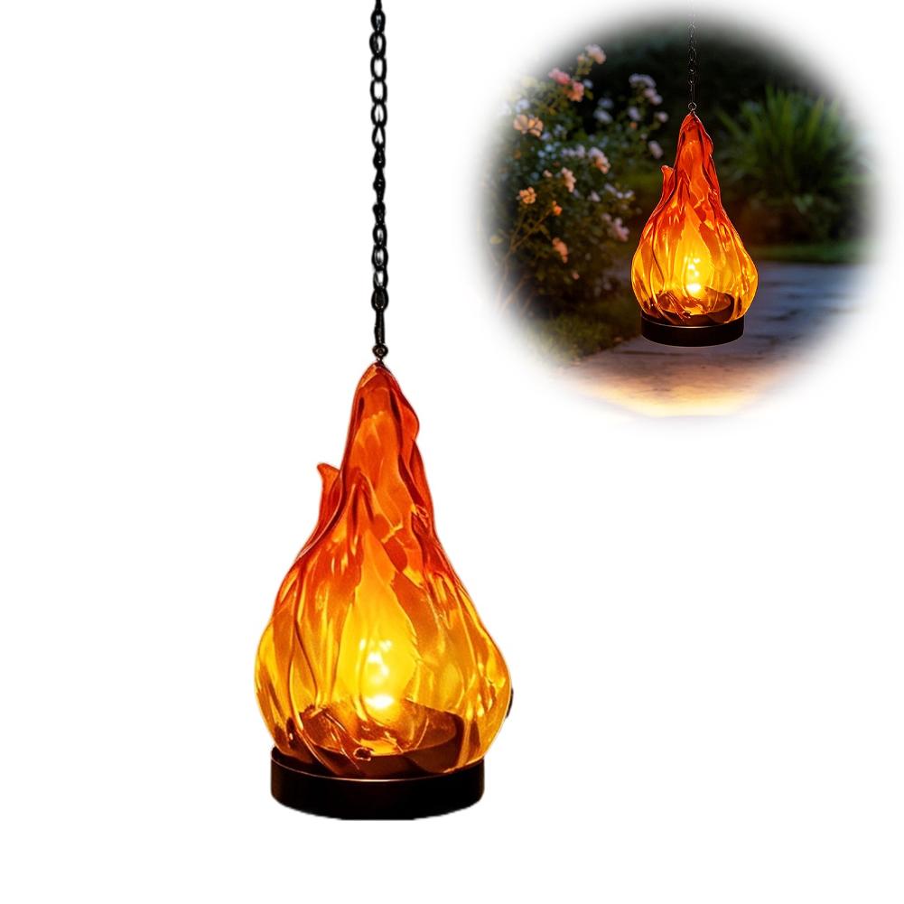 Solar Flame Hanging Lantern Li - огляд і ціна Outdoor Lighting Yard Decoration