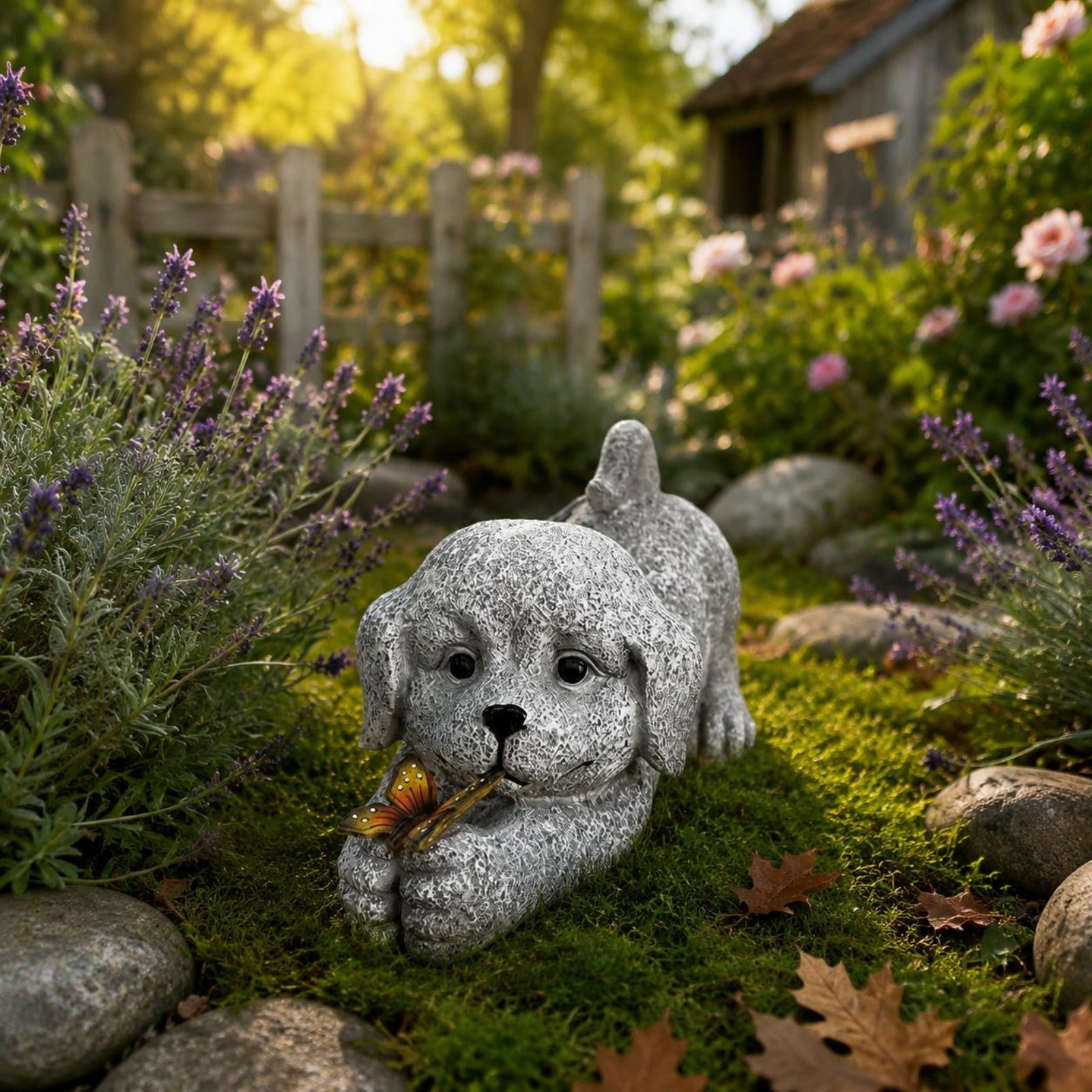 Solar Dog Statue Resin Craft S - огляд і ціна Outdoor Lighting Yard Decoration