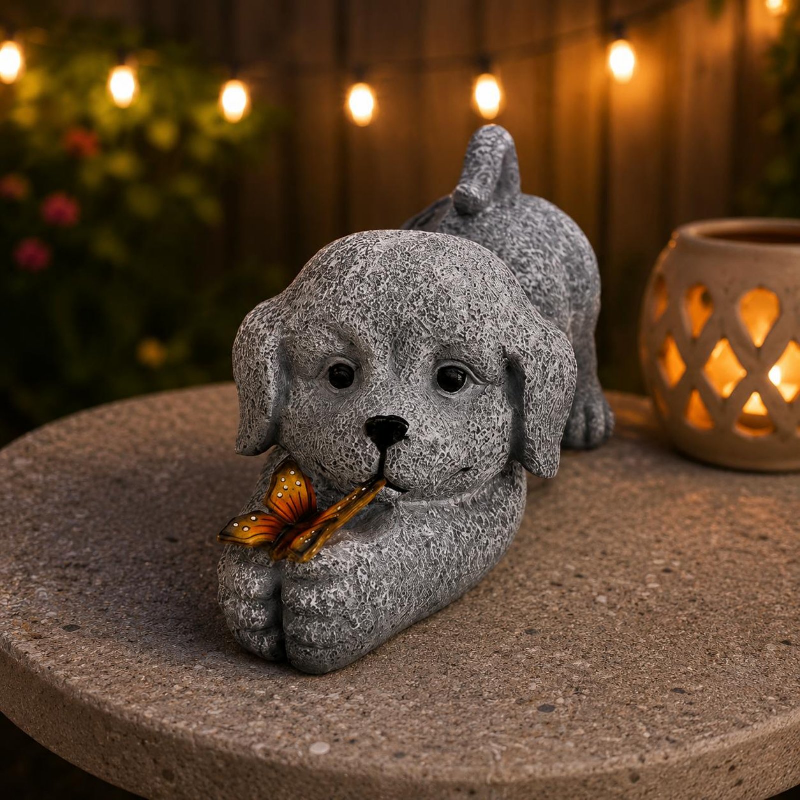 Solar Dog Statue Resin Craft S - огляд і ціна Outdoor Lighting Yard Decoration