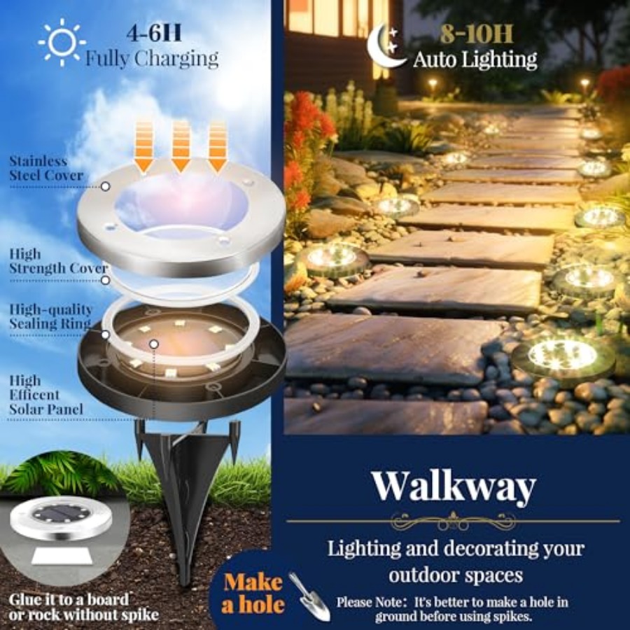 Solar Ground Lights Solar Ligh - огляд і ціна Outdoor Lighting For Patio