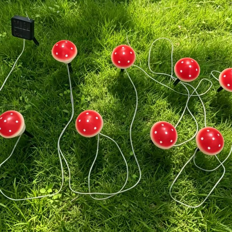 Solar Mushroom String Lights W - огляд і ціна Outdoor Lighting Yard Decoration