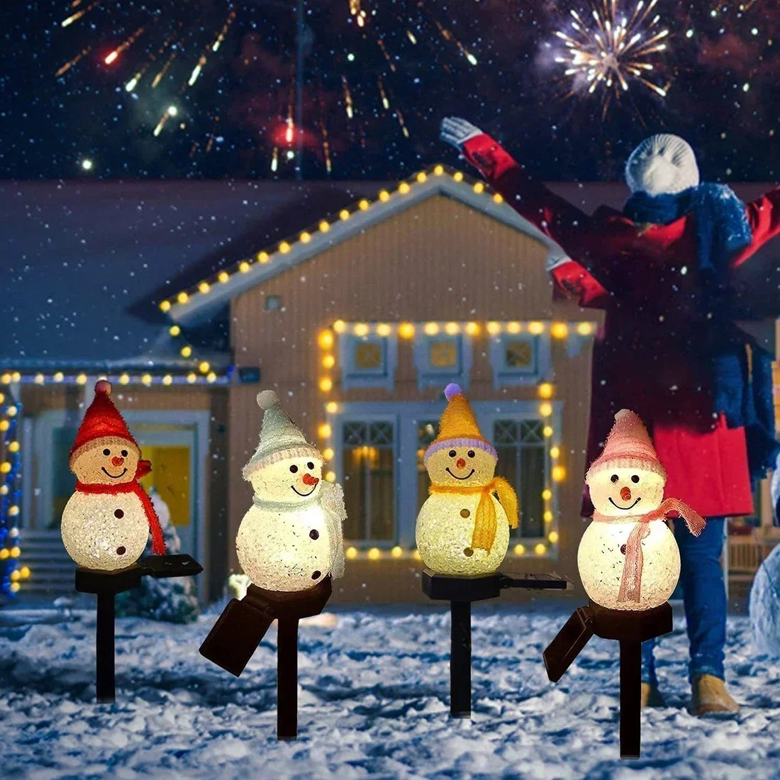 Christmas Snowman Solar Garden - огляд і ціна Outdoor Lighting Yard Decoration