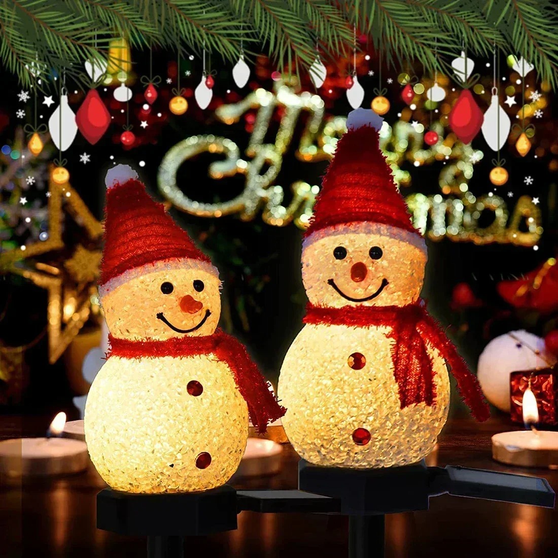 Christmas Snowman Solar Garden - огляд і ціна Outdoor Lighting Yard Decoration