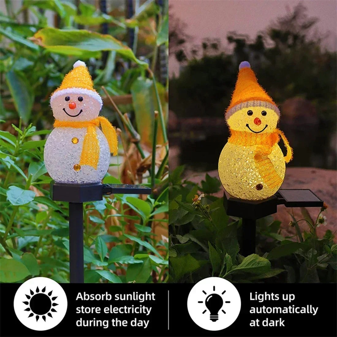 Christmas Snowman Solar Garden - огляд і ціна Outdoor Lighting Yard Decoration
