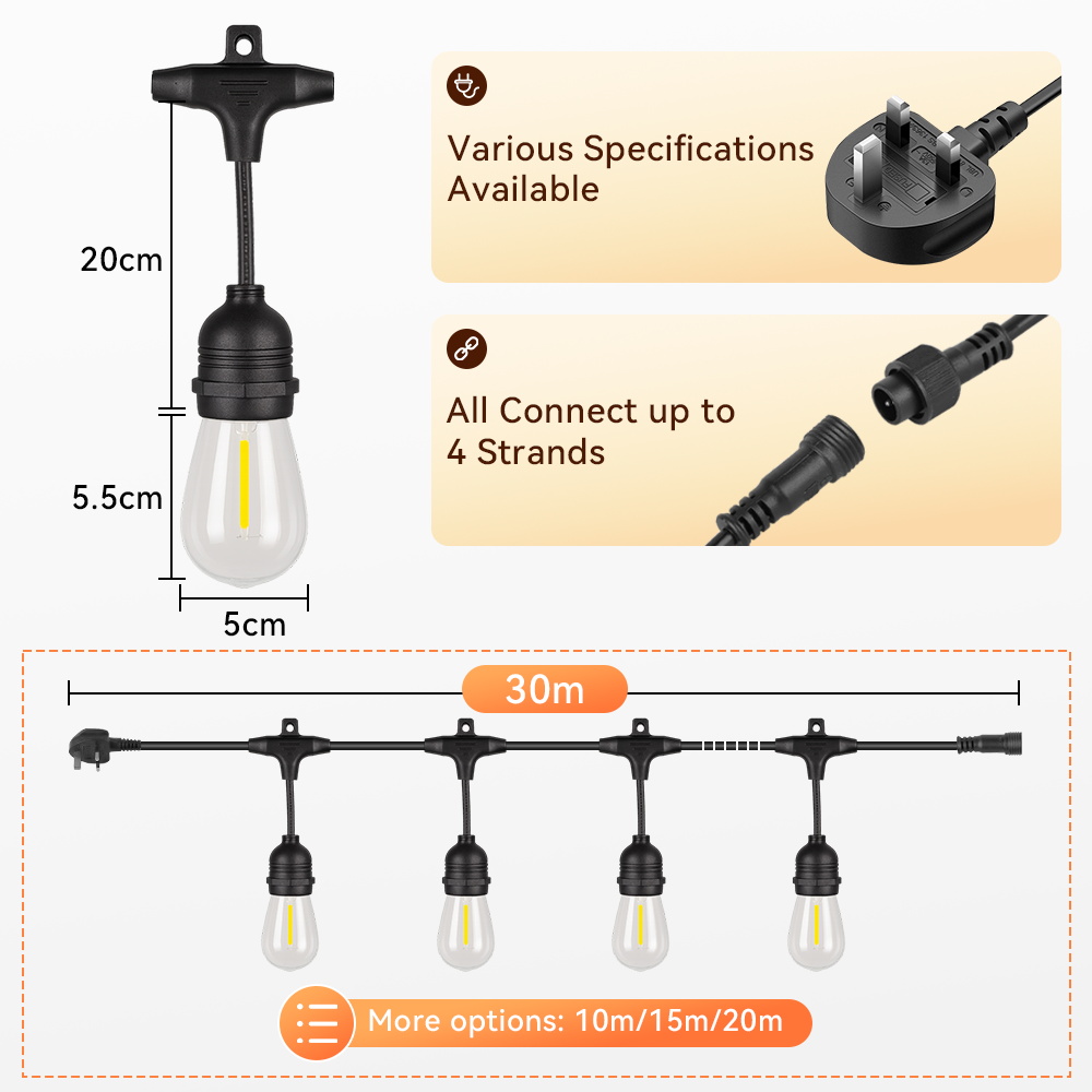 E27 Outdoor String Lights LED  - огляд і ціна Outdoor Lighting Uk