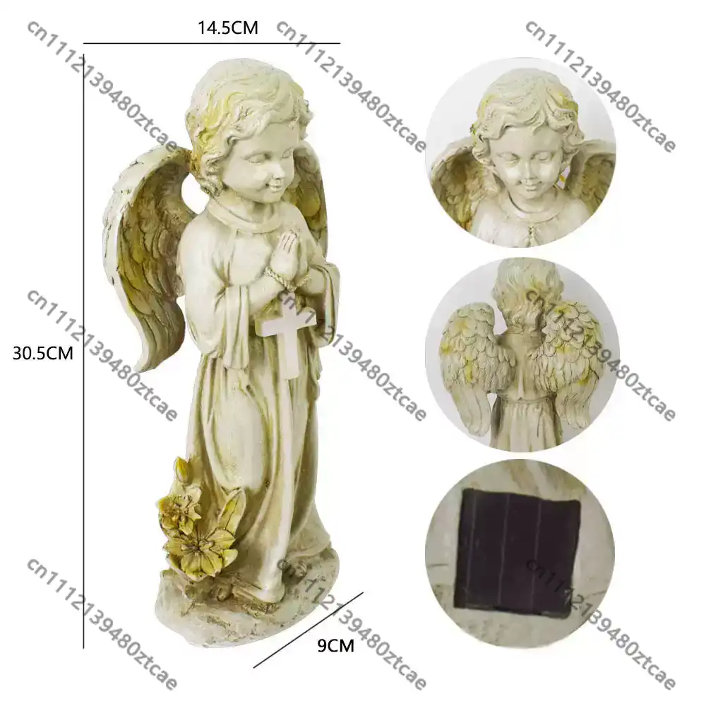 Solar Cross Angel Statue Tomb  - огляд і ціна Outdoor Lighting Brass