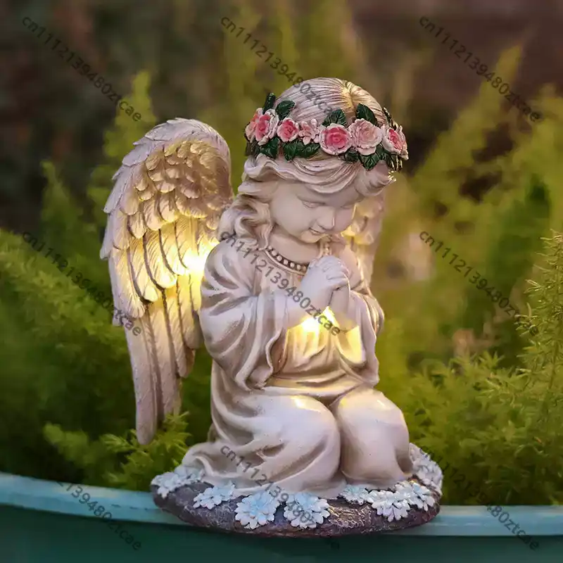 Solar Cross Angel Statue Tomb  - огляд і ціна Outdoor Lighting Brass