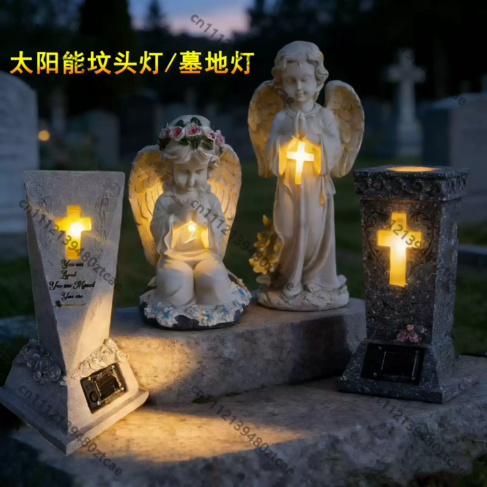 Solar Cross Angel Statue Tomb  - огляд і ціна Outdoor Lighting Brass